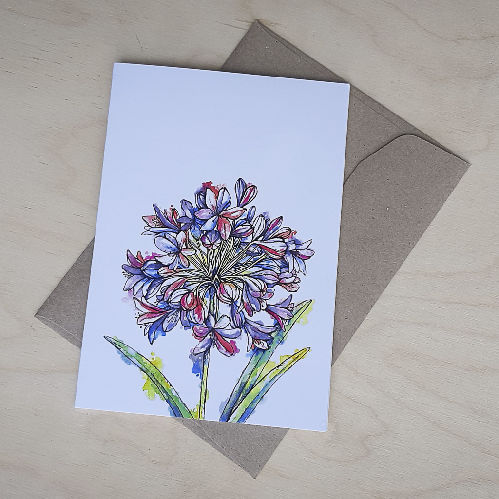 Agapanthus - Greeting Card - A6 single
