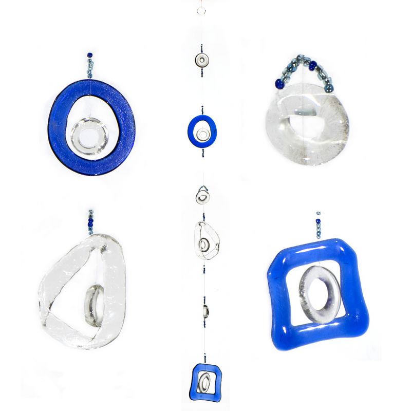 Wind Chime - Recycled Blue Glass