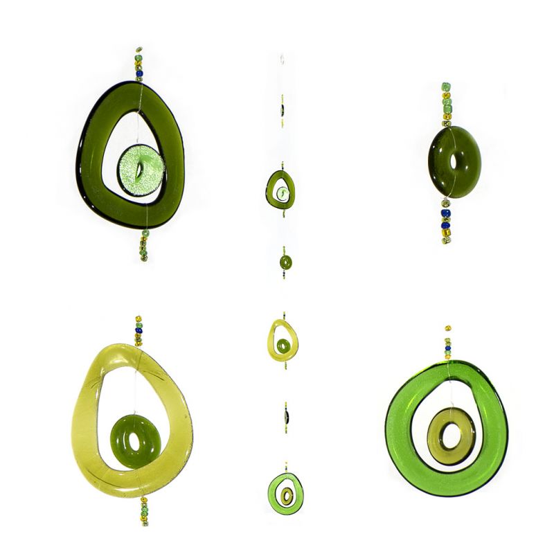 Wind Chime - Recycled Green Glass