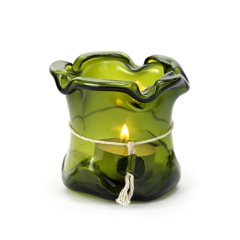 Candleholder/Vase - Recycled Glass - Green