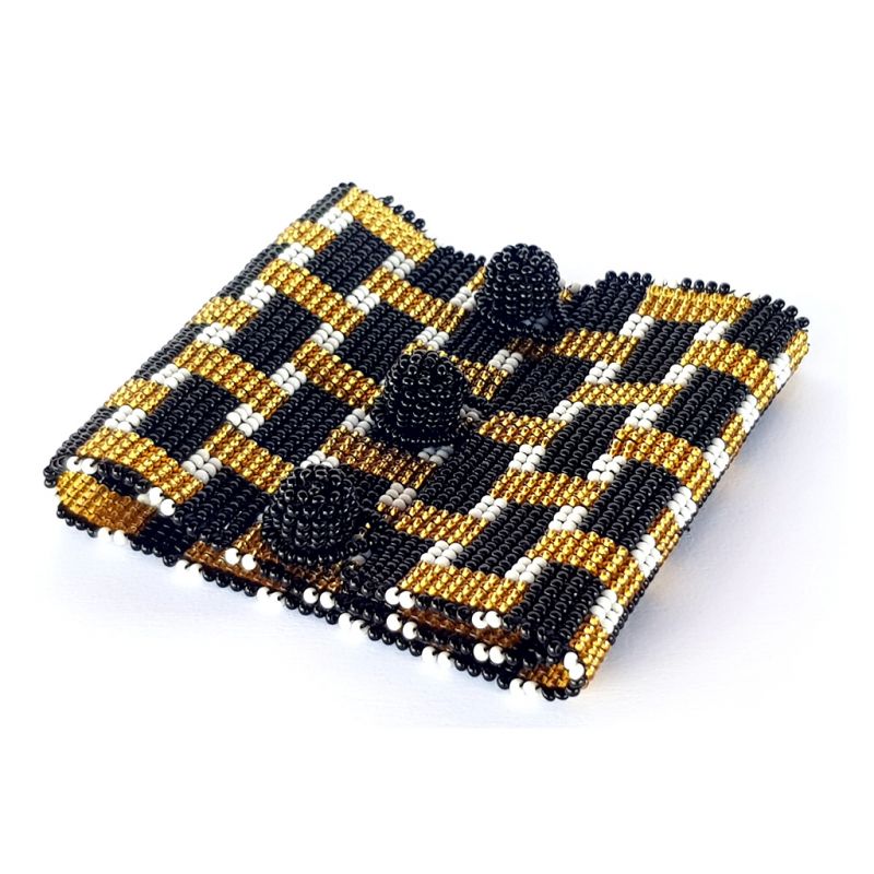 Bracelet - Woven Beads - Extra Wide Checks
