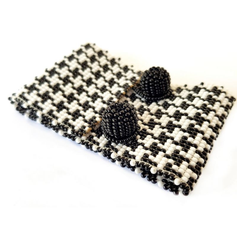 Bracelet - Woven Bead - Medium Houndstooth BW