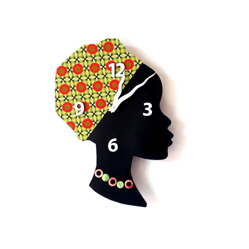 Clock - Wall Mounted - Green with Orange Circle