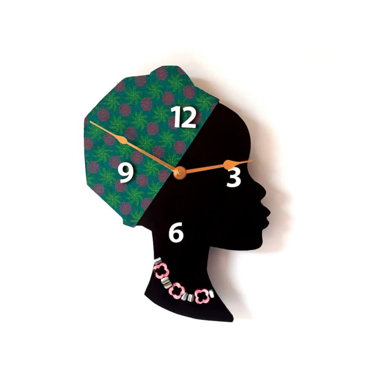 Clock - Wall Mounted - Turquoise Pink Floral