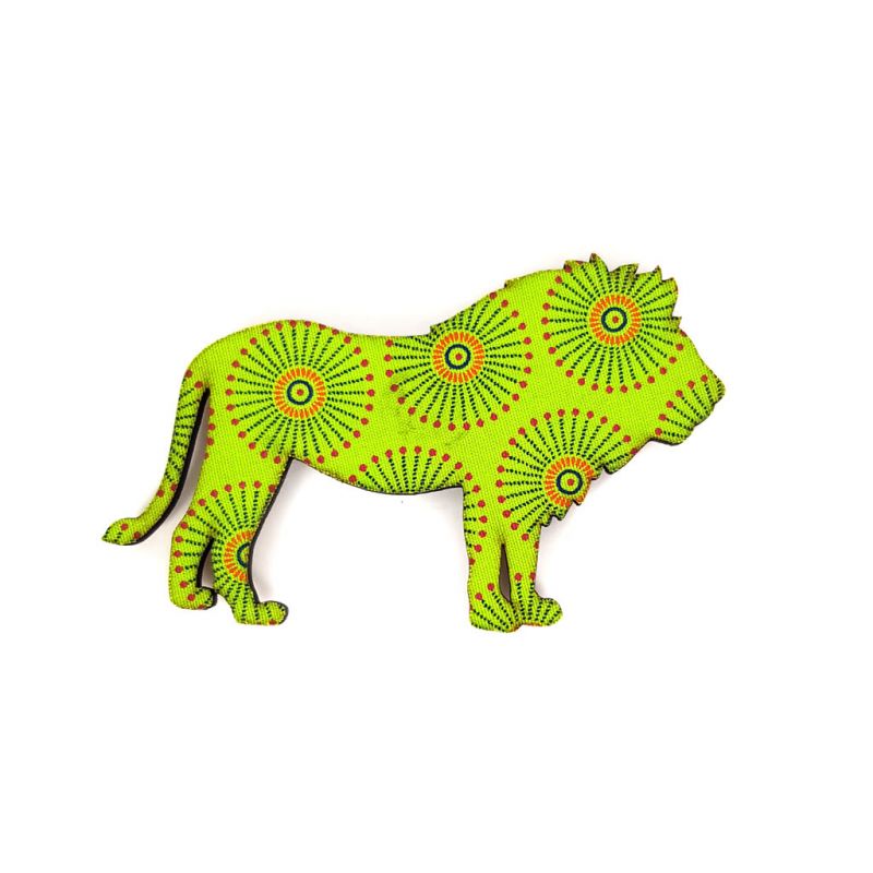 Fridge Magnet - Lion - Lime Green