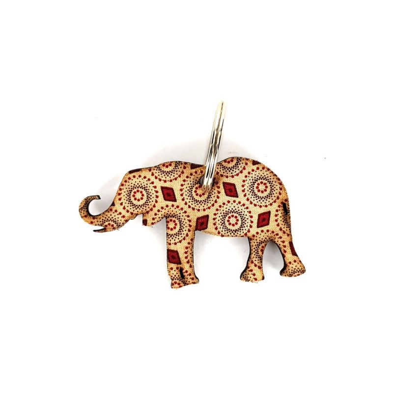 Keyring - Elephant - Beige 