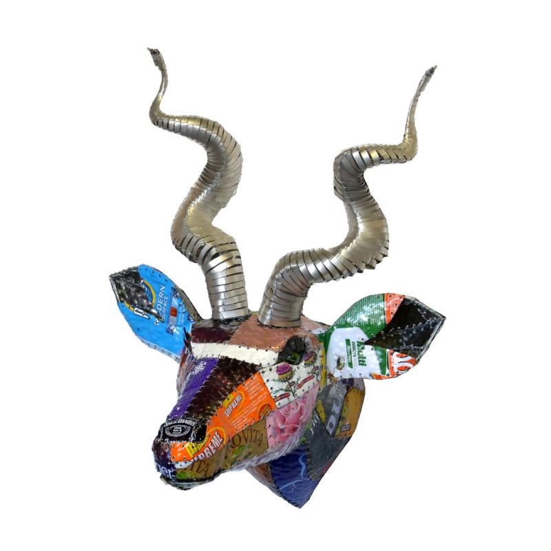Kudu - Recycled Tin - Trophy Head - Medium