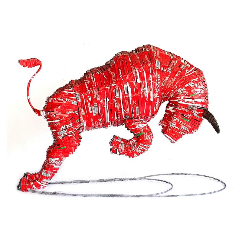 Bull Leaping - Freestanding Sculpture - Red