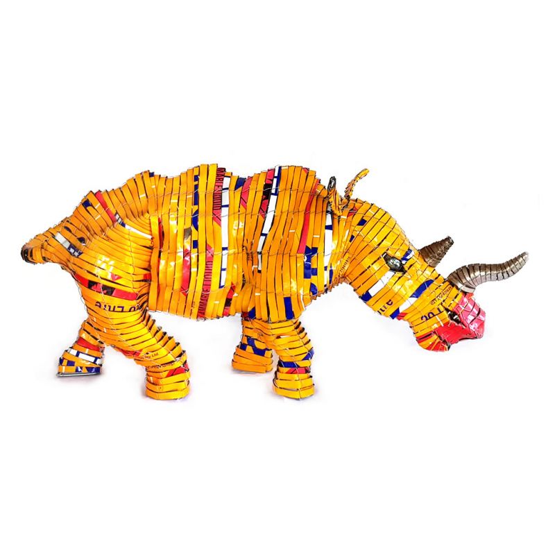Rhinoceros - Freestanding Sculpture in Yellow - Small