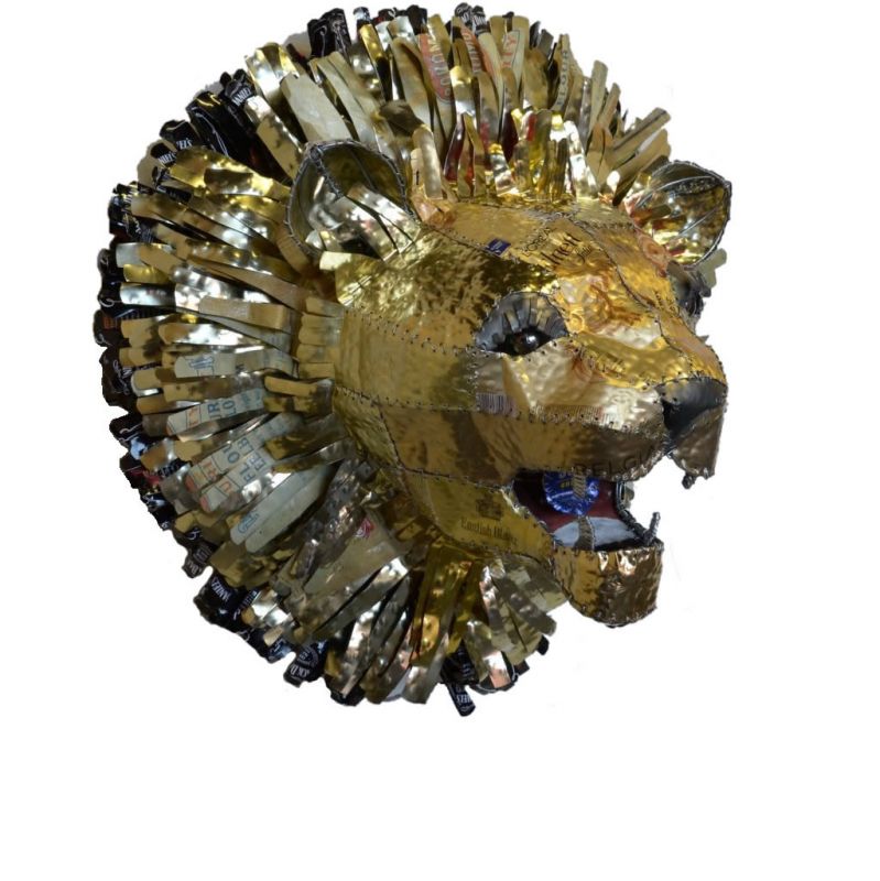 Lion - Recycled Tin - Trophy Head