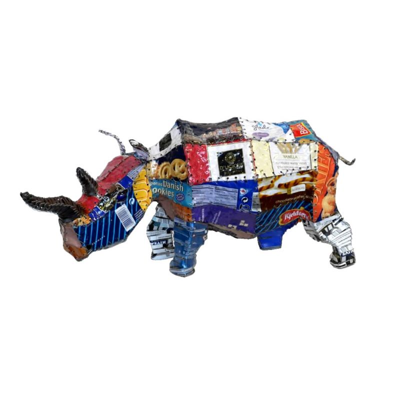 Rhinoceros - Freestanding Patchwork Sculpture - Small