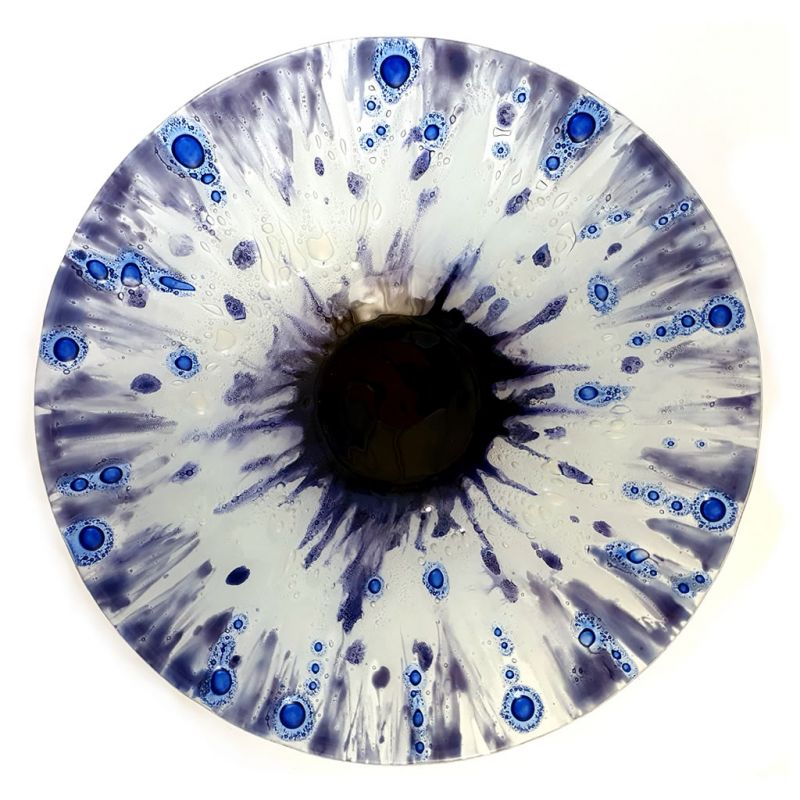 Glass Bowl - Purple Freestyle Splash - Large