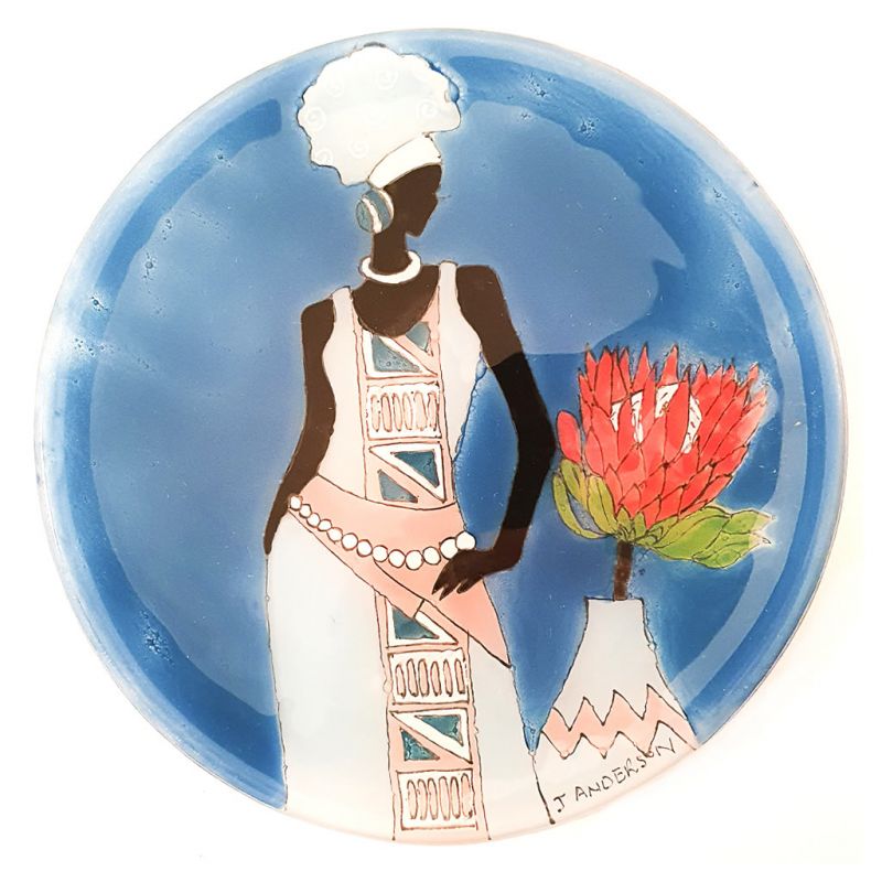 Glass Dish - African Lady Protea