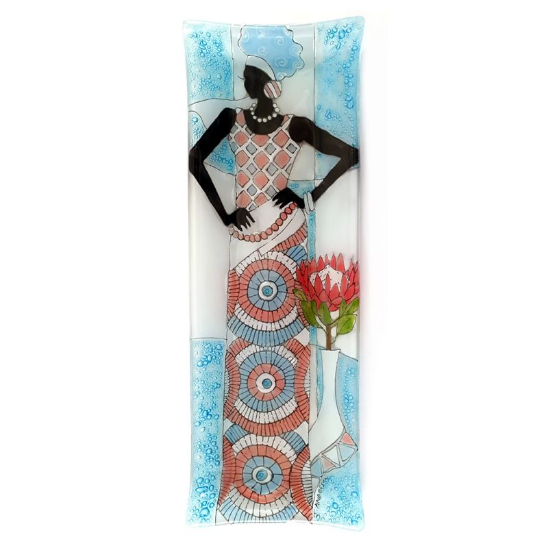 Glass Platter - Lady with Protea