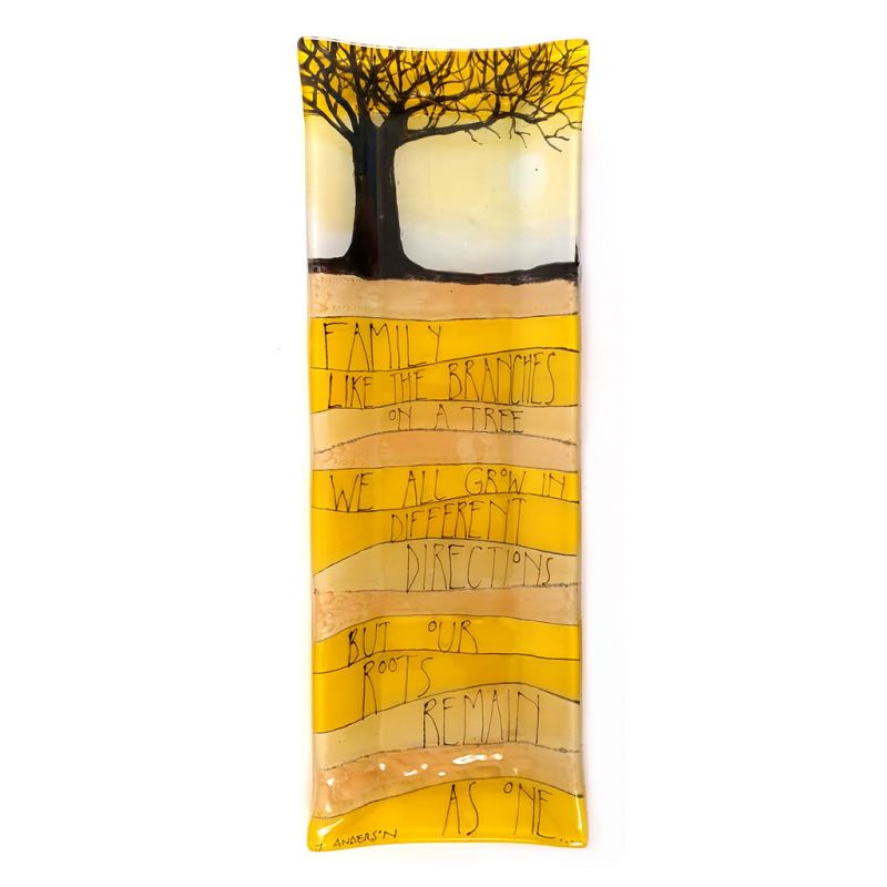 Glass Platter - Family Tree - Yellow