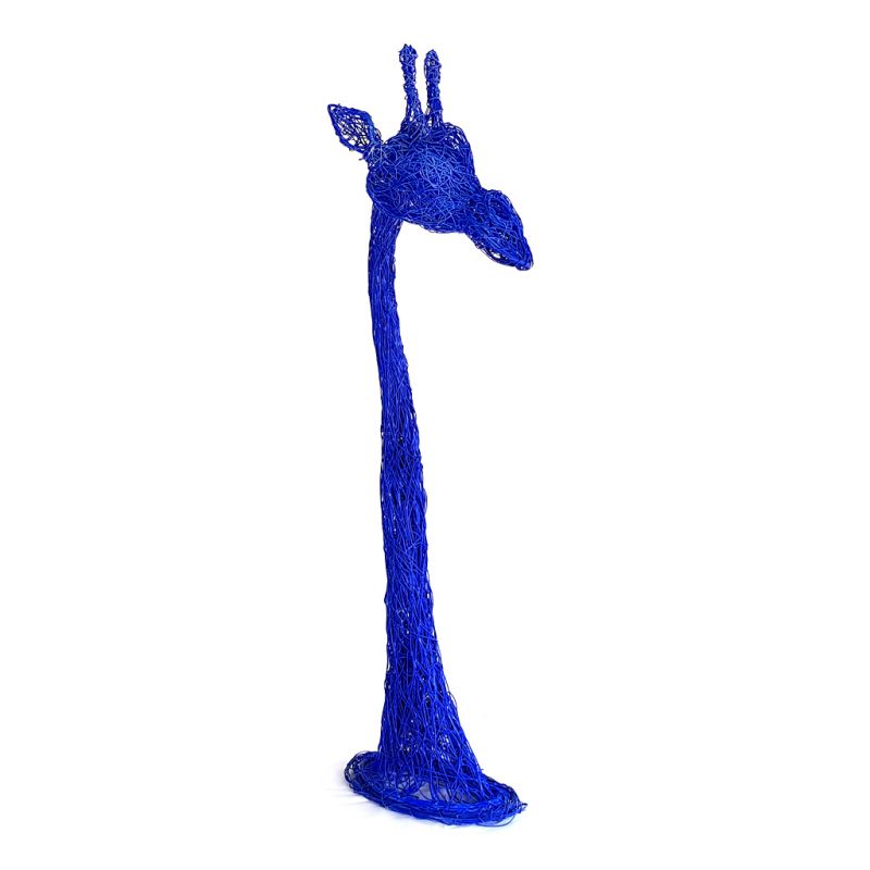 Giraffe Head - Freestanding Random Wire - Blue
