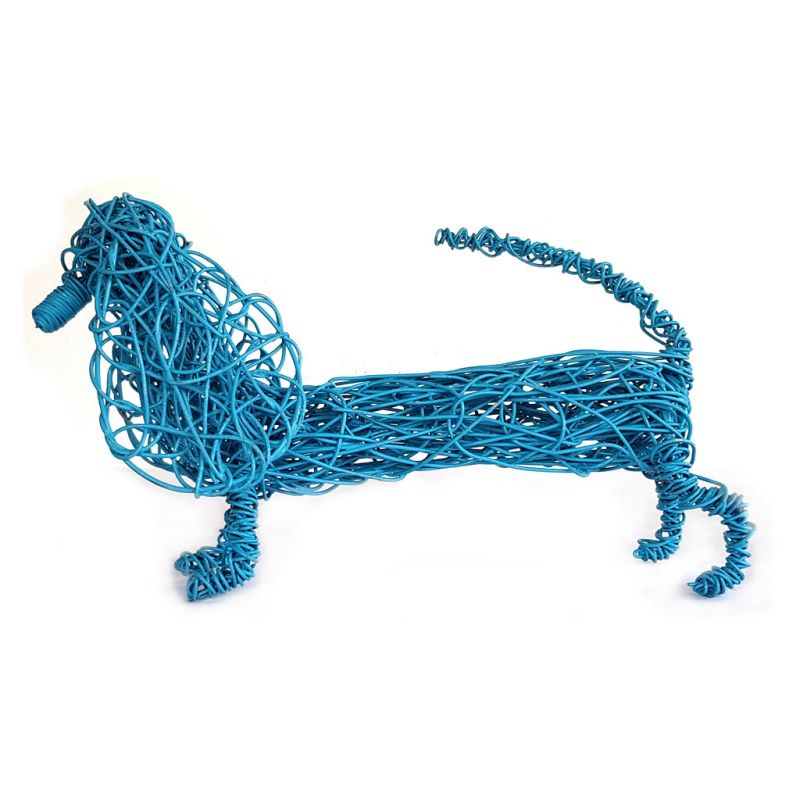 Dog - Dachshund Sculpture in Blue - Small