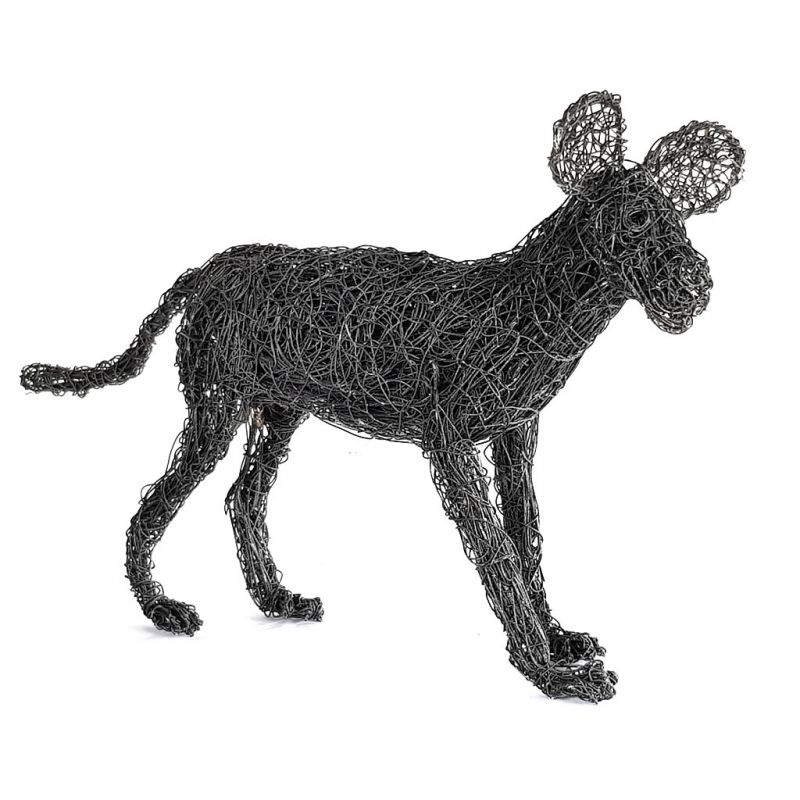 Wild Dog - Freestanding Sculpture in Wire