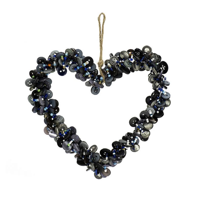 Heart Decoration - Buttons - Black