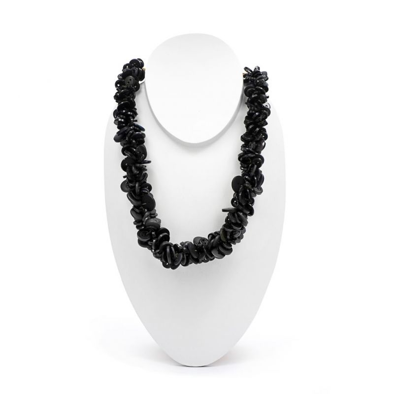 Necklace - Buttons - Black