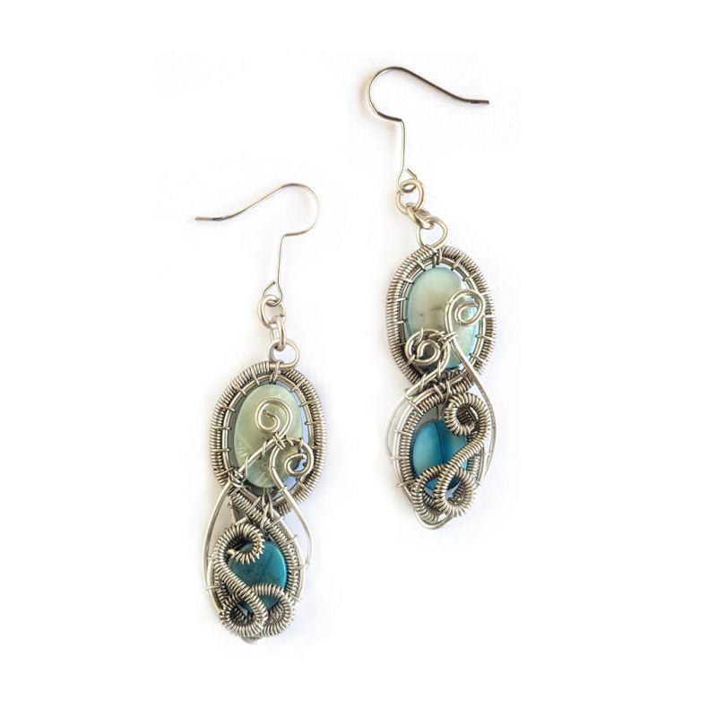 Earrings - Mother of Pearl - Blue