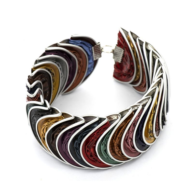Bracelet - Recycled Coffee Pods - Folded Multi-colour