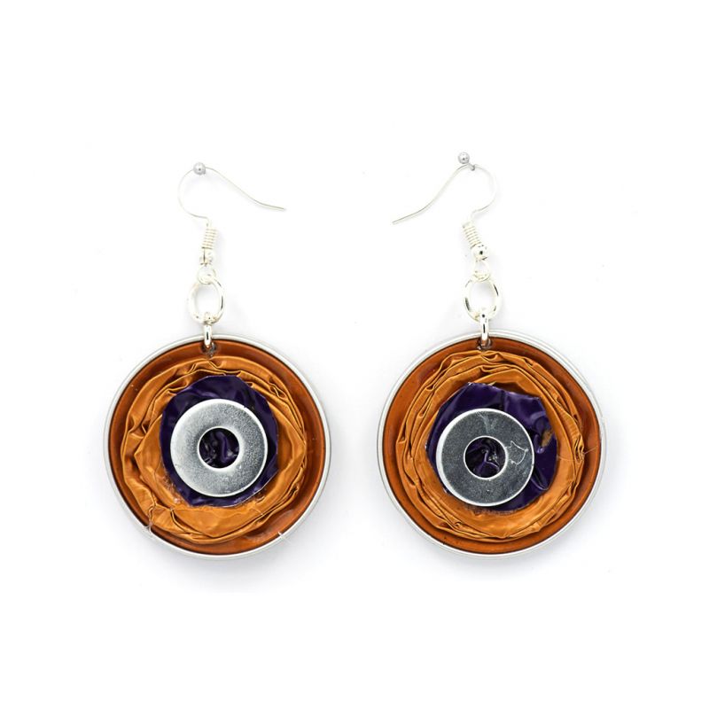 Earrings - Recycled Coffee Pods - Circles - Copper