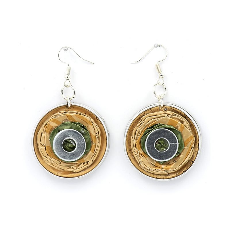 Earrings - Recycled Coffee Pods - Circles - Gold