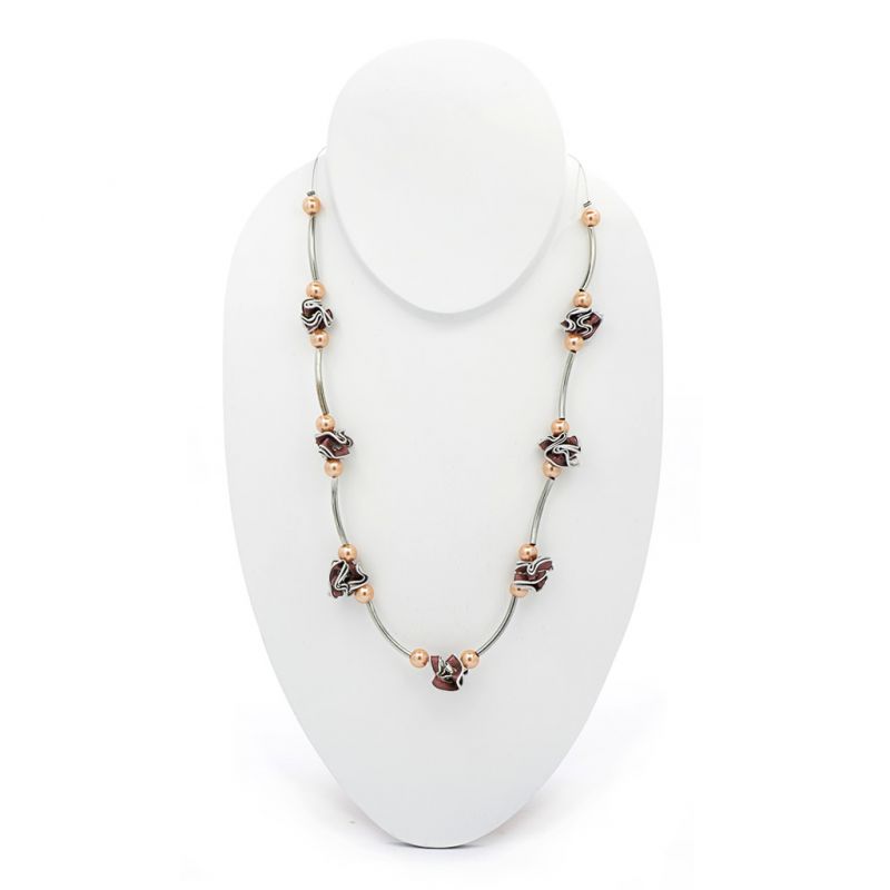 Necklace - Recycled Coffee Pods - Theresa - Pink