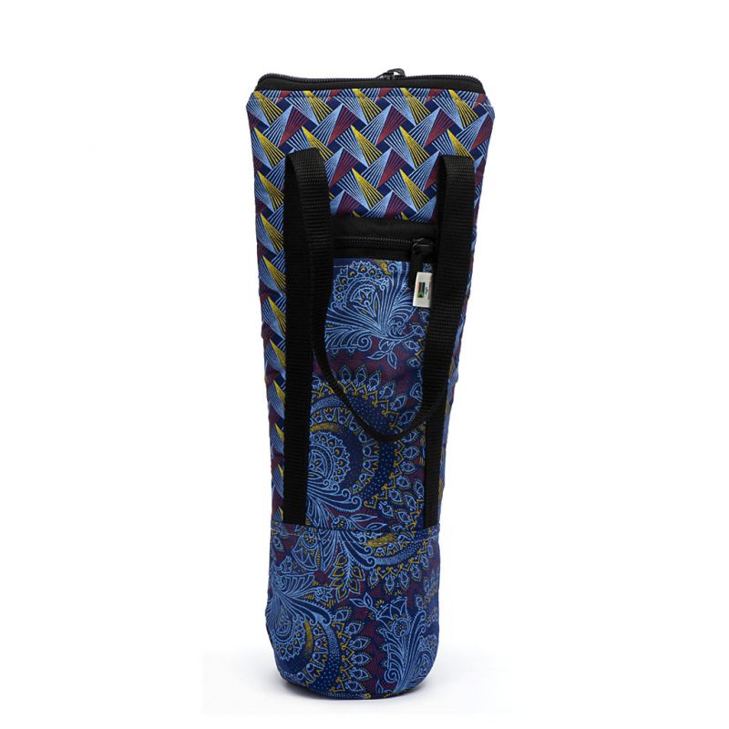 Wine Bottle Bag - Shweshwe - Blue