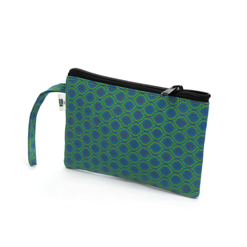 Purse - Shweshwe - Large- Blue/Green