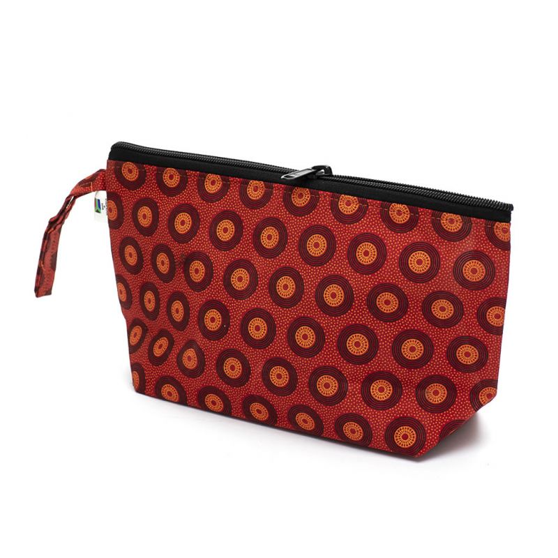 Shweshwe Toiletry Bag - Medium - Red