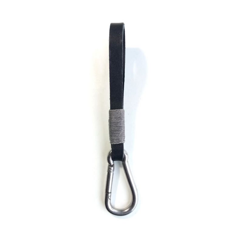 Leather Keyring - Carabiner Black