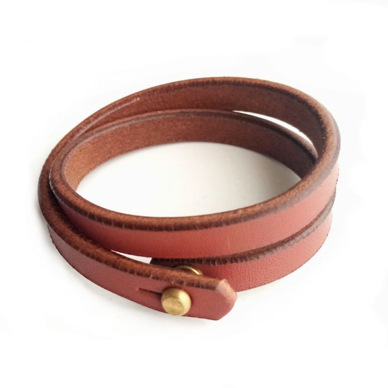 Leather (Double) Holster Bracelet - Chestnut