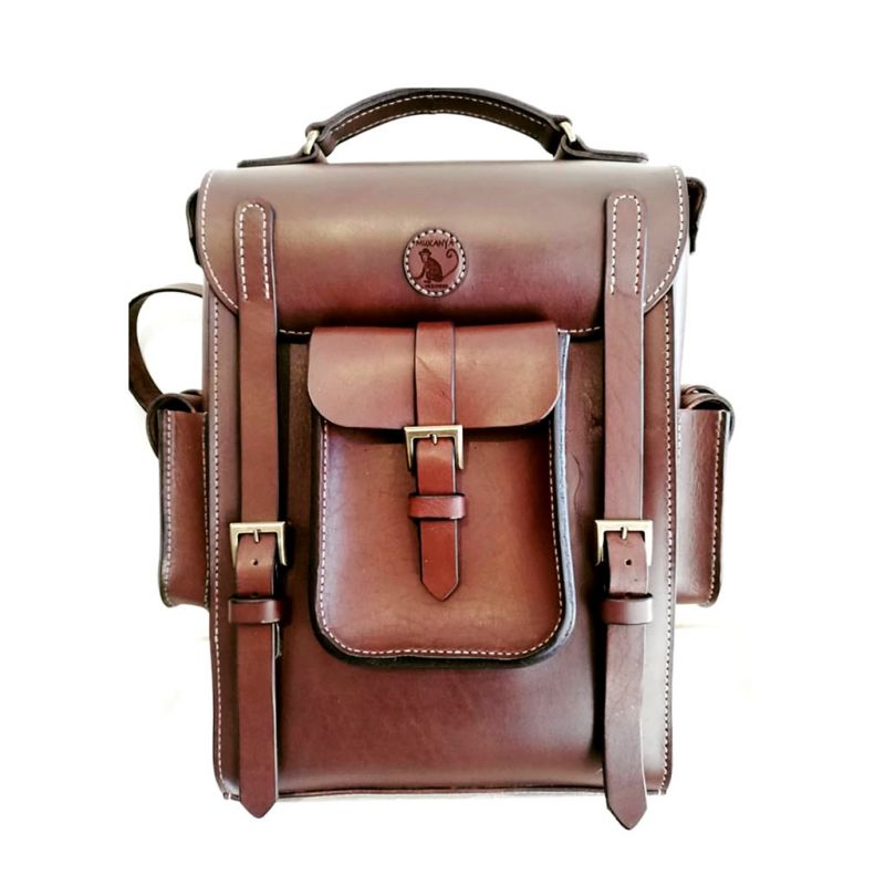 Leather 'Big Boy' Satchel - Brown 