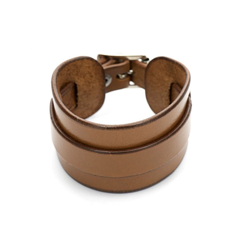 Leather Cuff Bracelet - Chestnut