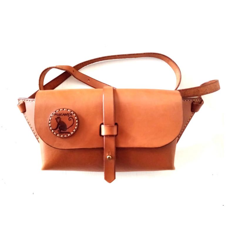 Leather Moon Bag - Chestnut - Small