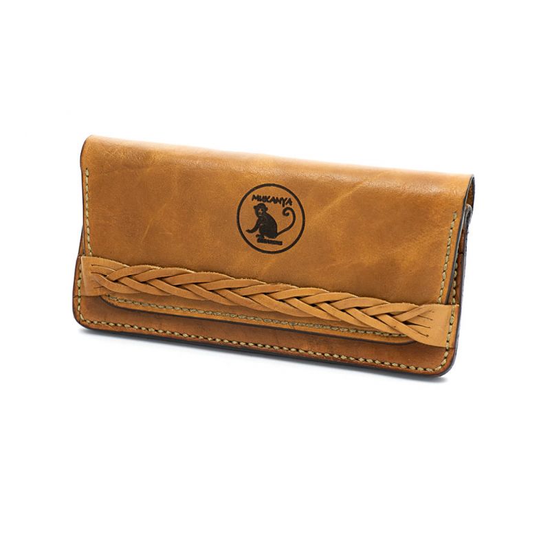 Leather Wallet - Plaited Band - Natural