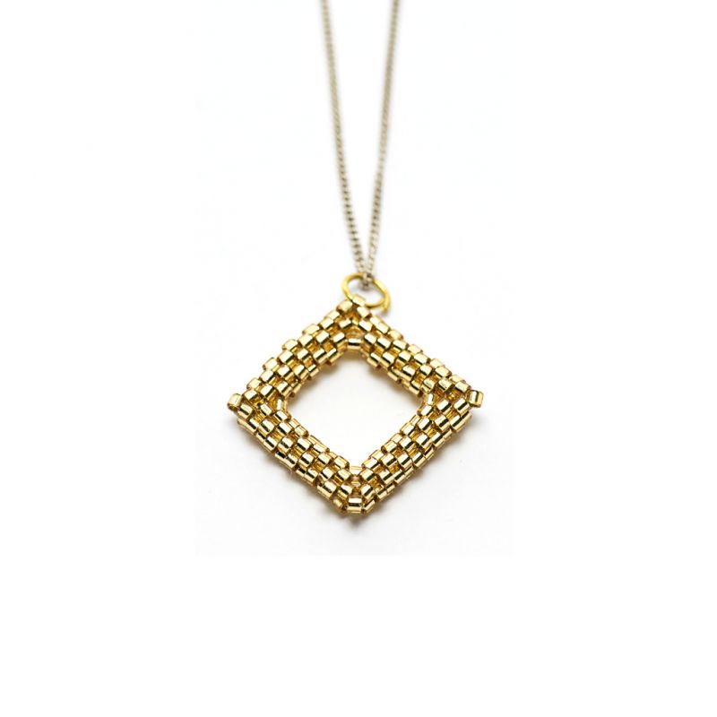 Pendant - Delicas Bead Open Diamond - Gold
