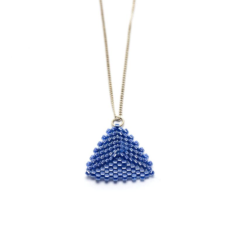 Pendant - Delicas Bead Triangle - Blue