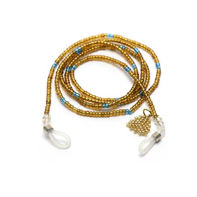 Sunglasses Chain in Seed Beads - Gold