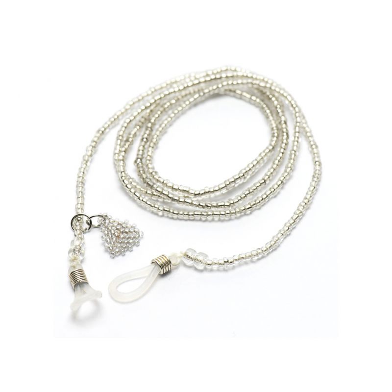 Sunglasses Chain in Seed Beads - White