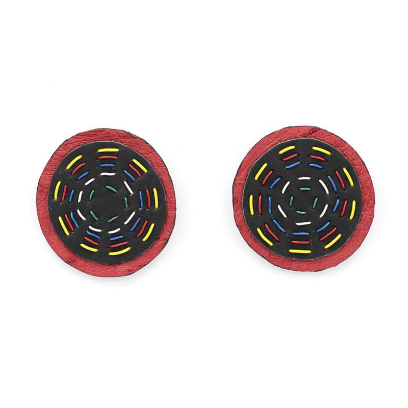Earrings - Indwe Full Moon Studs - Scooby Wire Stitching