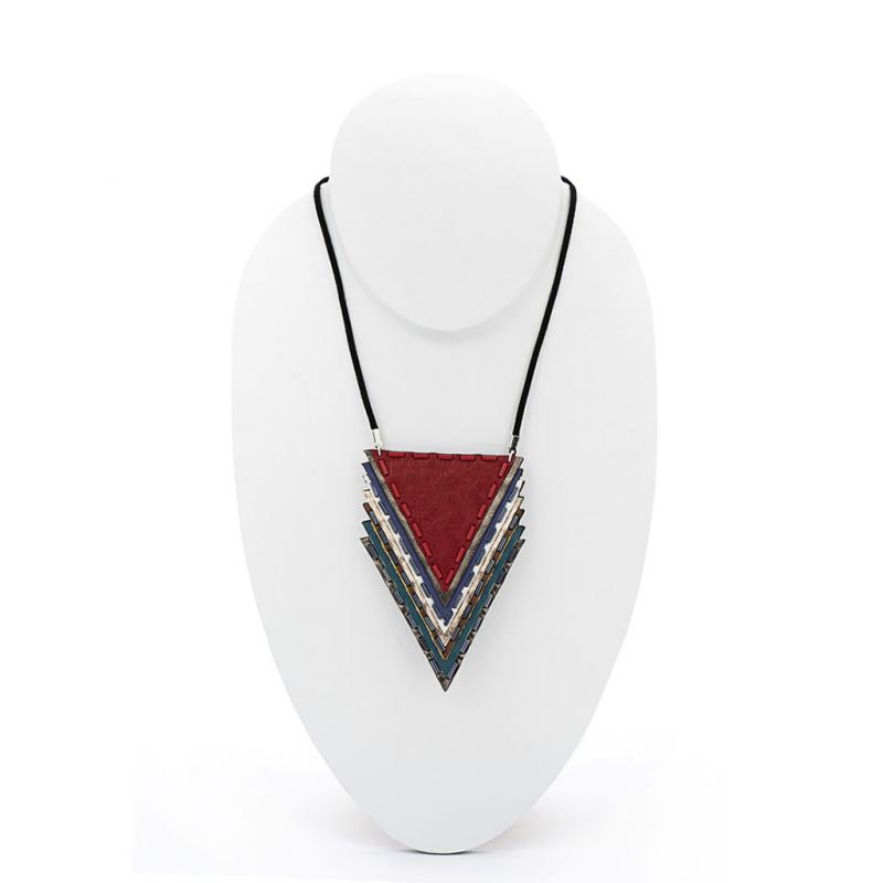 Neckpiece - Indwe Shirt Accessory - Leather - Red