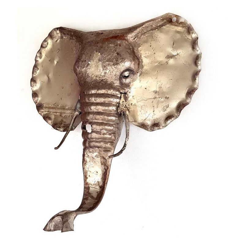 Elephant - Trophy Head - Recycled Scrap Metal