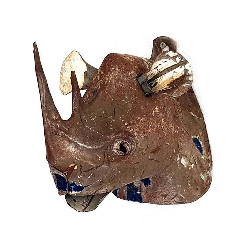 Rhinoceros - Trophy Head - Recycled Metal - Small