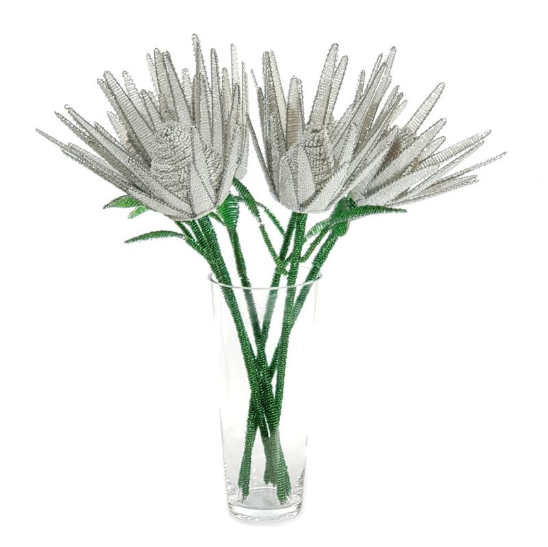 Protea - White - Bead & Wire Masterpiece