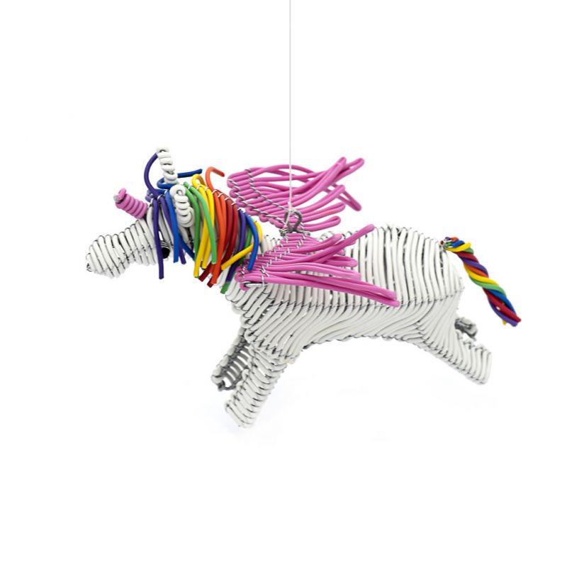 Flying Unicorn - Telephone Wire - White/Pink