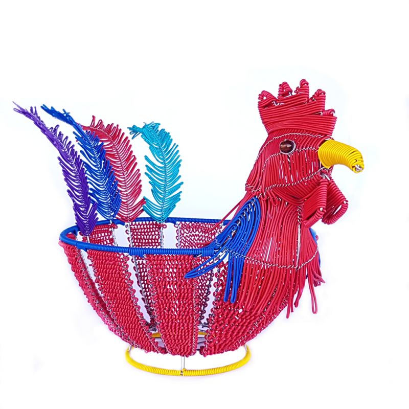 Basket Chicken - Telephone Wire - Red