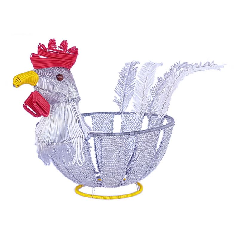 Basket Chicken - Telephone Wire - Silver